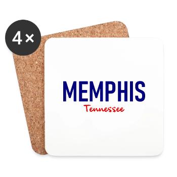 Memphis - Tennessee - États-Unis - États-Unis Amérique - Dessous de verre (lot de 4) - blanc - Devant