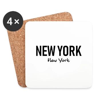 New York City - NYC - Manhattan - Brooklyn - Coasters (set of 4) - white - Front
