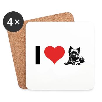 I love Yorkshire Terrier - Untersetzer (4er-Set) - Weiß - Vorne