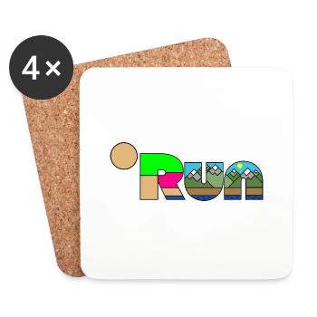 Laufen Natur Landschaft Unikat Läufer Wandern - Untersetzer (4er-Set) - Weiß - Vorne
