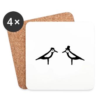 Mouettes - Dessous de verre (lot de 4) - blanc - Devant