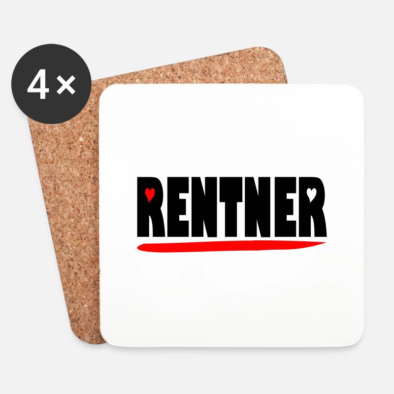 endlich Rentner - Untersetzer (4er-Set) - Weiß