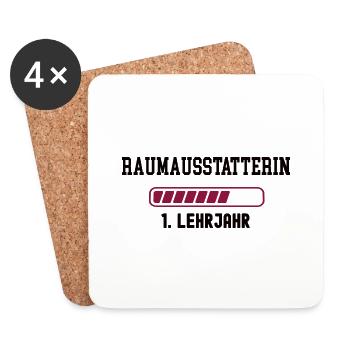 Ausbildung Raumausstatterin 1. Lehrjahr Dekorateur - Untersetzer (4er-Set) - Weiß - Vorne