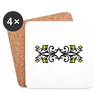 Ornament Floral Swirl - Coasters (set of 4) - white - Front