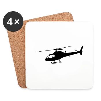 Helikopter - Untersetzer (4er-Set) - Weiß - Vorne