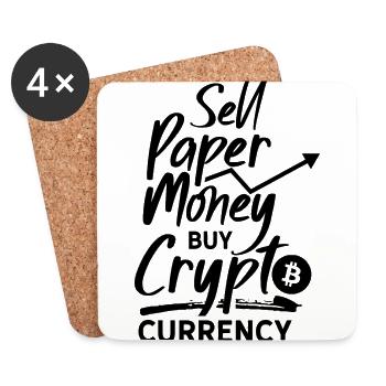 Cryptocurrency Crypto Crypto Trader Cryptocurrency - Coasters (set of 4) - white - Front