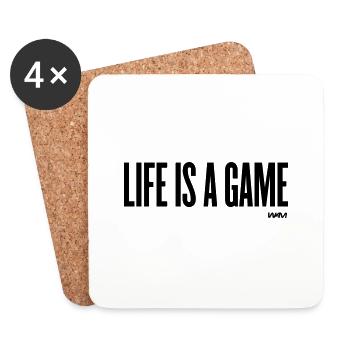 la vie est un jeu par wam - Dessous de verre (lot de 4) - blanc - Devant