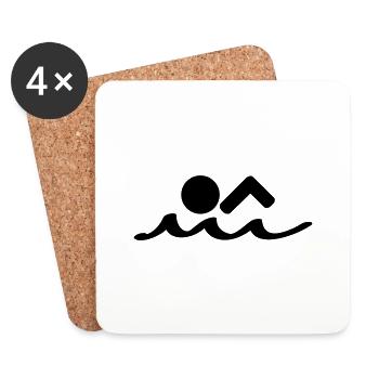 schwimmer - Untersetzer (4er-Set) - Weiß - Vorne