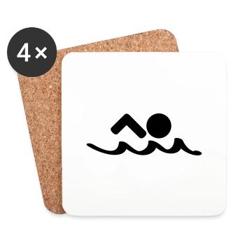 schwimmen - Untersetzer (4er-Set) - Weiß - Vorne