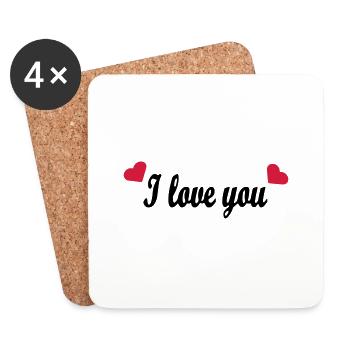 I love you - Untersetzer (4er-Set) - Weiß - Vorne