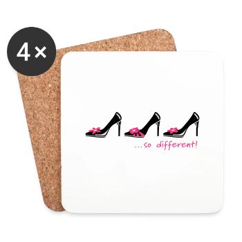 Schuhe Schuhe Schuhe - Untersetzer (4er-Set) - Weiß - Vorne