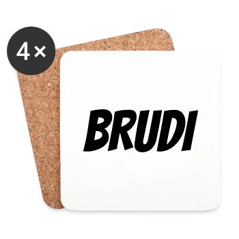 BRUDI x PARTY BRO - Untersetzer (4er-Set) - Weiß - Vorne