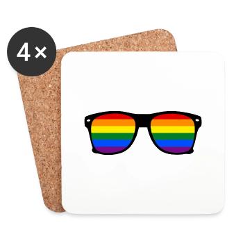glasses rainbow - Untersetzer (4er-Set) - Weiß - Vorne
