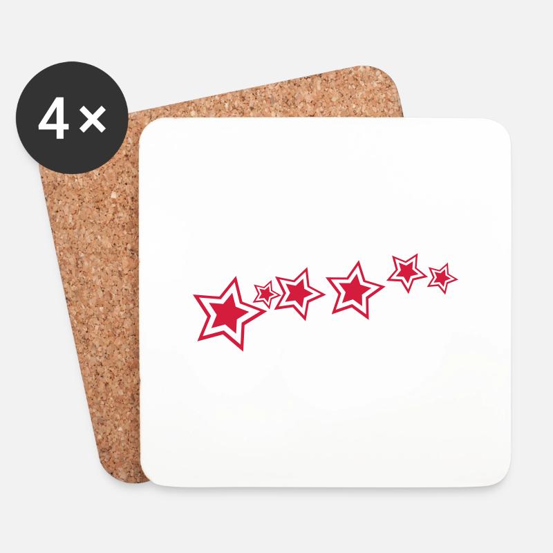 Sterne, Star - Untersetzer (4er-Set) - Weiß