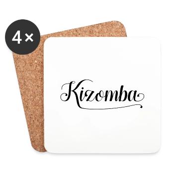 Kizomba Schrift 1a - Untersetzer (4er-Set) - Weiß - Vorne
