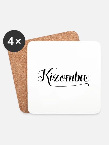 Kizomba Schrift 1a - Untersetzer (4er-Set) - Weiß