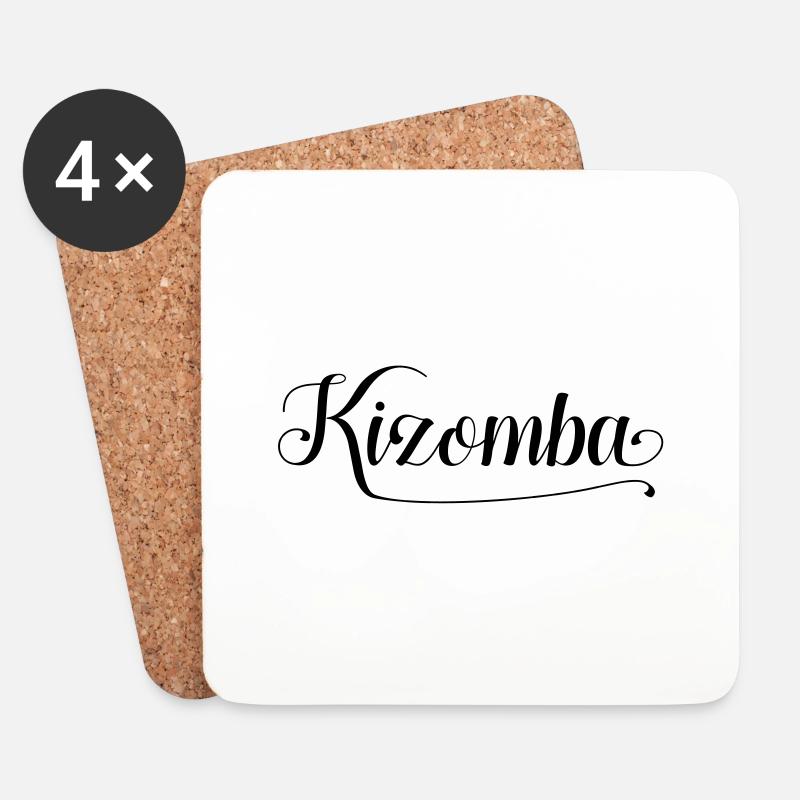 Kizomba Schrift 1a - Untersetzer (4er-Set) - Weiß