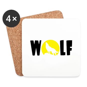 Wolf Mond - Untersetzer (4er-Set) - Weiß - Vorne