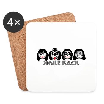 Kiss Smile Rock Icons dd dark - Coasters (set of 4) - white - Front