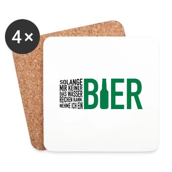 Wasser reichen. Bier - Untersetzer (4er-Set) - Weiß - Vorne