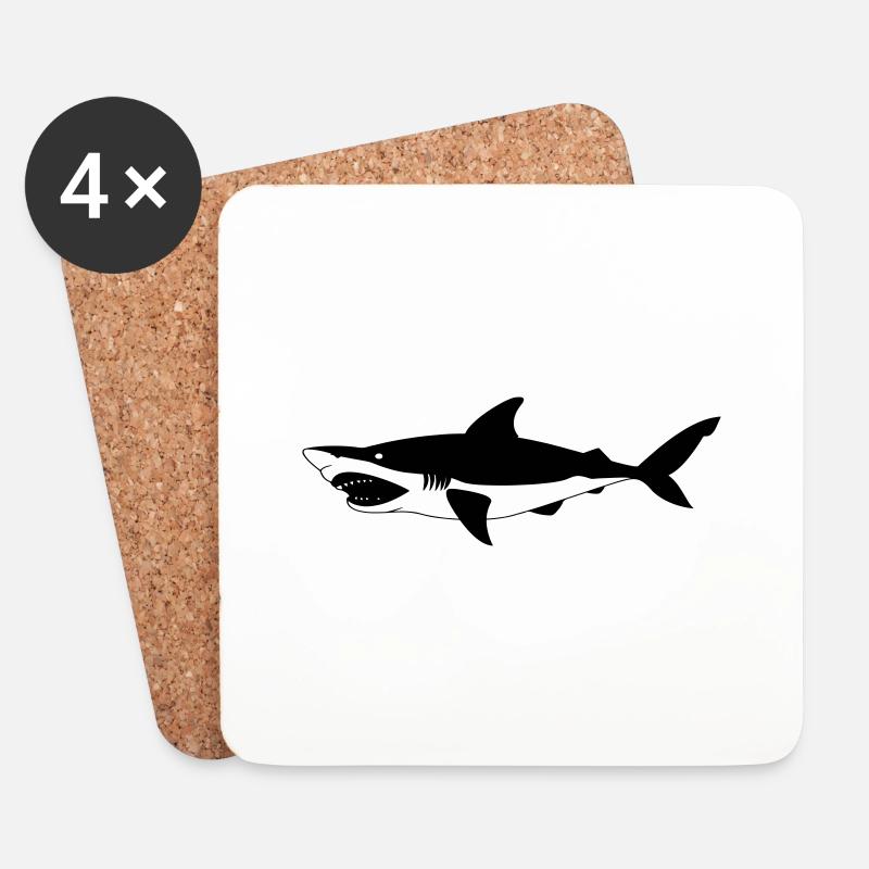 shark - Untersetzer (4er-Set) - Weiß