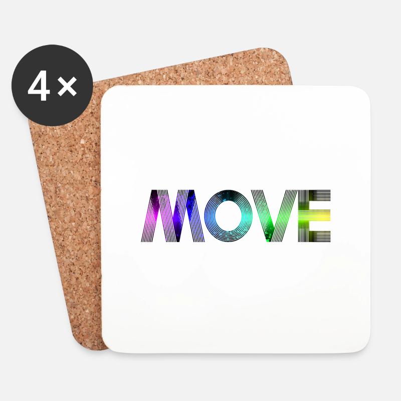 Move - rainbow - Coasters (set of 4) - white
