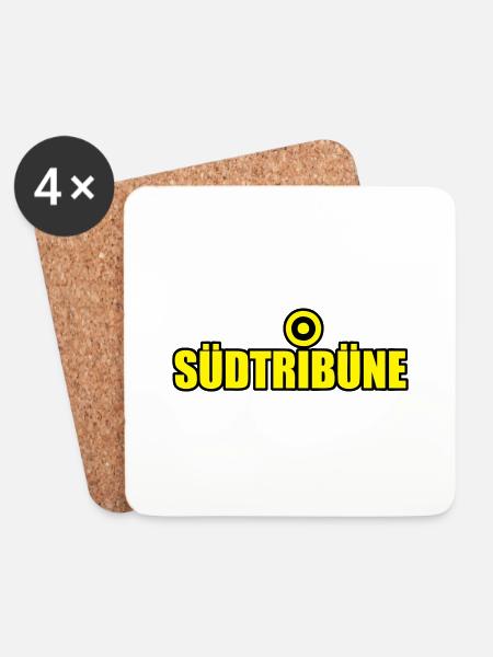 Südtribüne Dortmund - Untersetzer (4er-Set) - Weiß