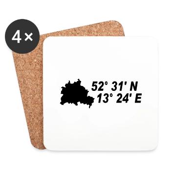 Berlin coordinates - Coasters (set of 4) - white - Front