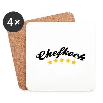 chef cook - Coasters (set of 4) - white - Front