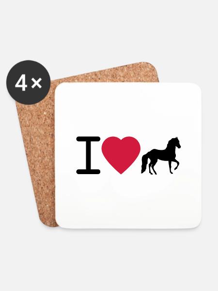 I Love Horses - Coasters (set of 4) - white
