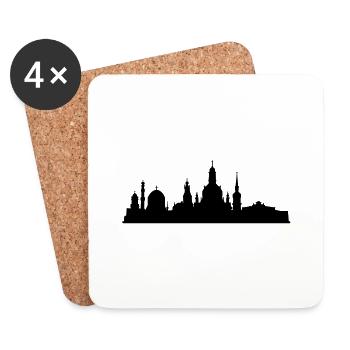 Skyline Dresden klein - Untersetzer (4er-Set) - Weiß - Vorne