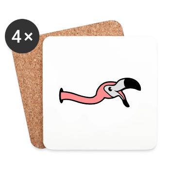 hole wall laugh mouth on food drink bow down - Coasters (set of 4) - white - Front
