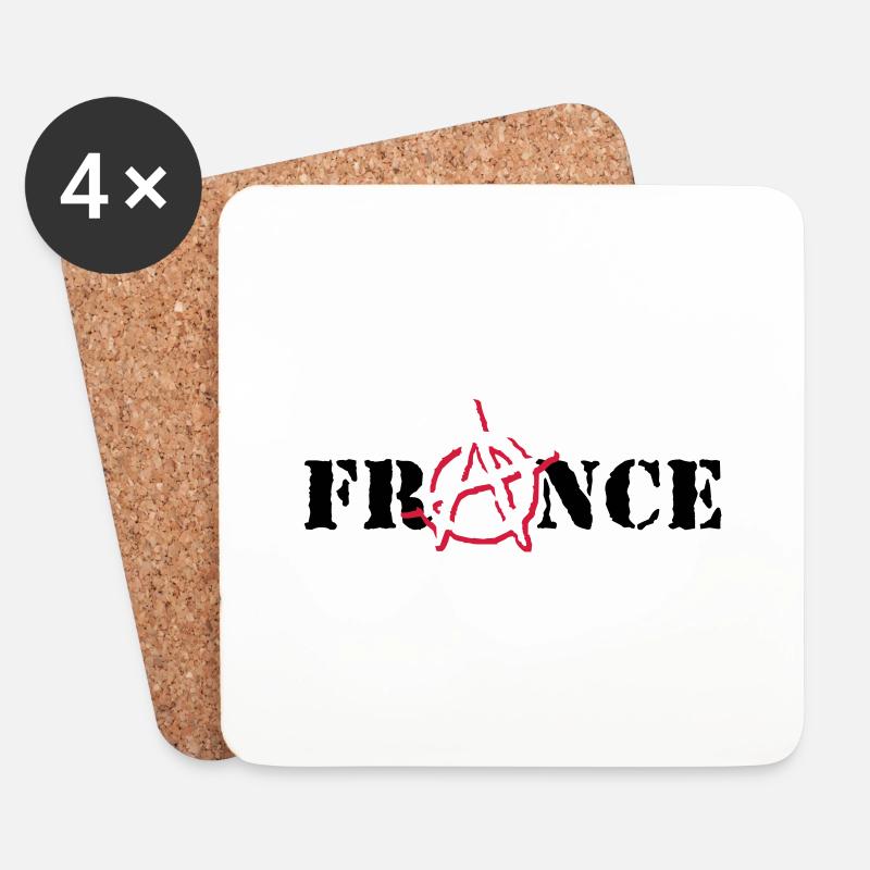Anarchie Frankreich - Untersetzer (4er-Set) - Weiß