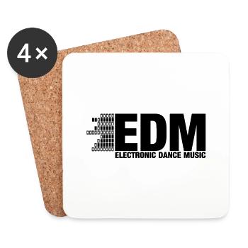 ELECTRO,DUBSTEP,EDM,MUSIQUE,DANSE,ELECTRONIQUE, - Dessous de verre (lot de 4) - blanc - Devant