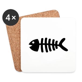 toter_fisch__f1 - Coasters (set of 4) - white - Front