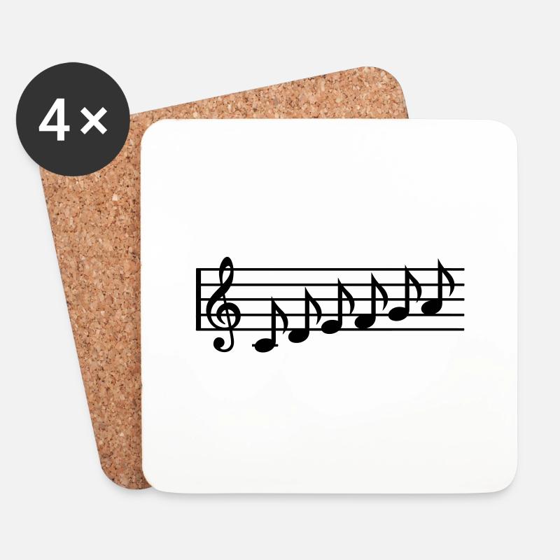 Noten - Untersetzer (4er-Set) - Weiß