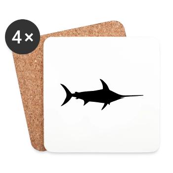 Swordfish ocean fish dolphin - Coasters (set of 4) - white - Front