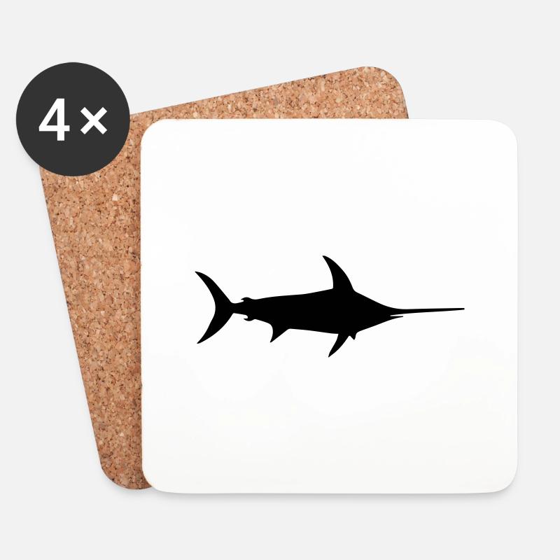 Schwertfisch Ozean Fisch Delphin - Untersetzer (4er-Set) - Weiß