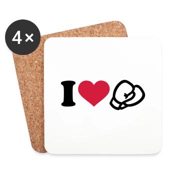 I love Boxing - Coasters (set of 4) - white - Front