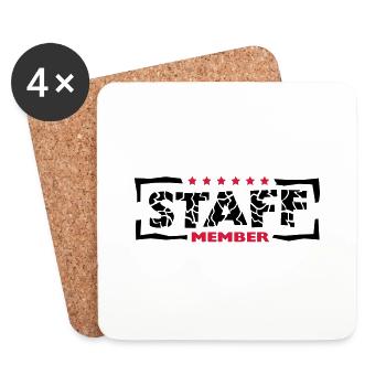 Membre du personnel Amis de l’équipe Logo de l’équipe du personnel - Dessous de verre (lot de 4) - blanc - Devant