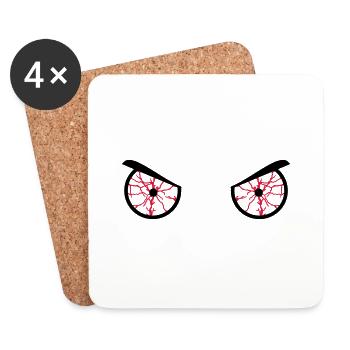 frowning bloodshot eyes - Coasters (set of 4) - white - Front