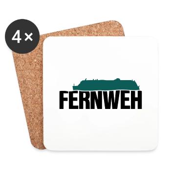 Fernweh - Untersetzer (4er-Set) - Weiß - Vorne