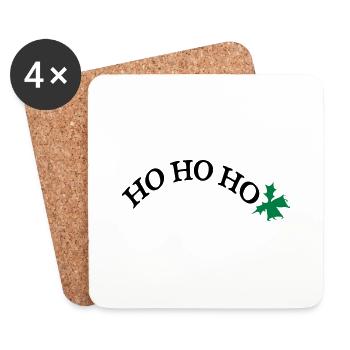 HO HO HO X-MAS cloche - Dessous de verre (lot de 4) - blanc - Devant