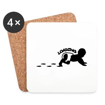 Baby Is Loading Logo Design - Untersetzer (4er-Set) - Weiß - Vorne