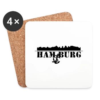 Hamburg - Untersetzer (4er-Set) - Weiß - Vorne