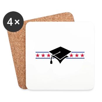 scholar hat / Gelehrtenhut (3c) - Untersetzer (4er-Set) - Weiß - Vorne