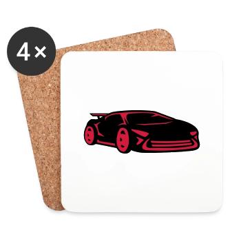 Car racing sports car racing car cool - Coasters (set of 4) - white - Front