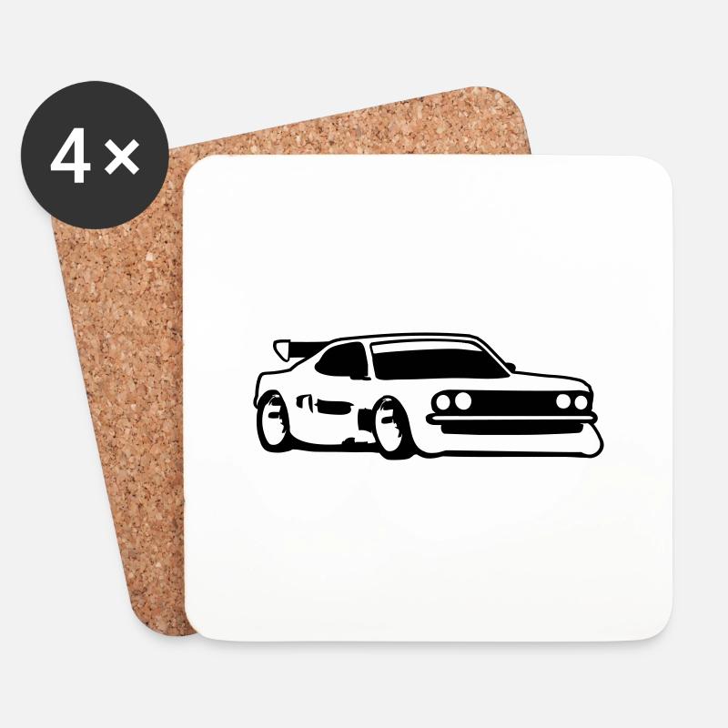 Rennauto Tuning Car - Untersetzer (4er-Set) - Weiß