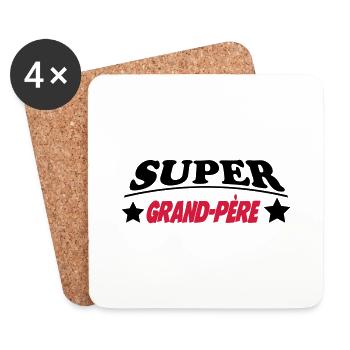 Super Grand-Père - Dessous de verre (lot de 4) - blanc - Devant