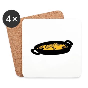 paella gericht spanische kulinarische spezialität - Untersetzer (4er-Set) - Weiß - Vorne